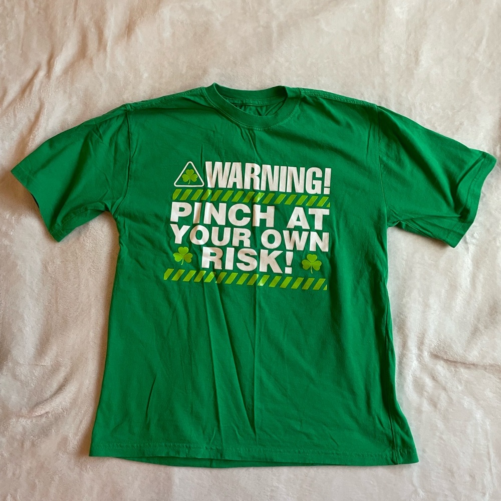 Green Warning Graphic T-Shirt